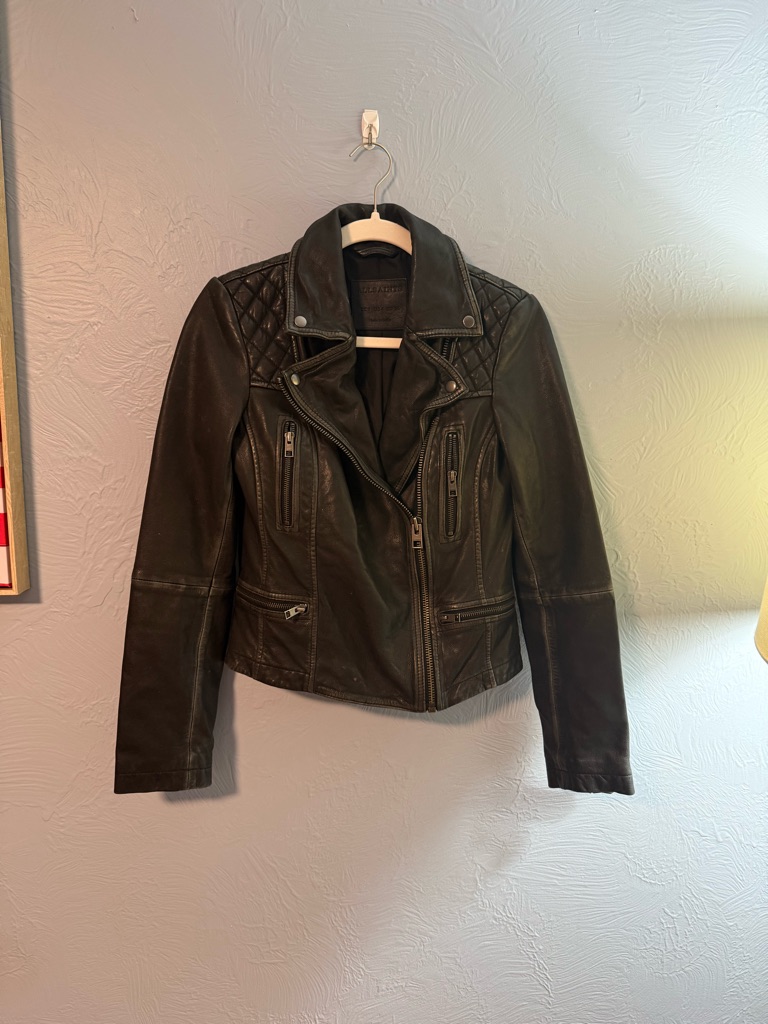 All Saints Women's Black Leather Moto Jacket